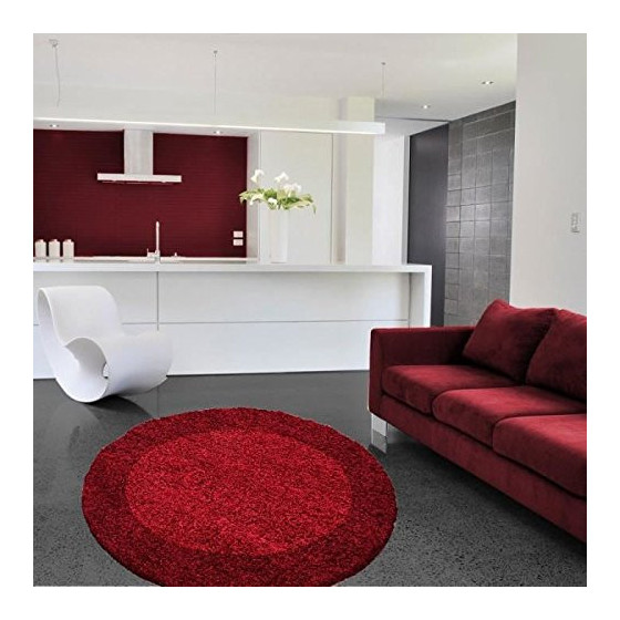 TAPIS ROND SHAGGY LIFE 200x200 1503 RED