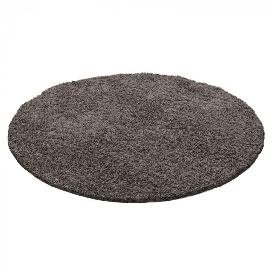 TAPIS ROND LIFE SHAGGY 120x120 1500 TAUPE