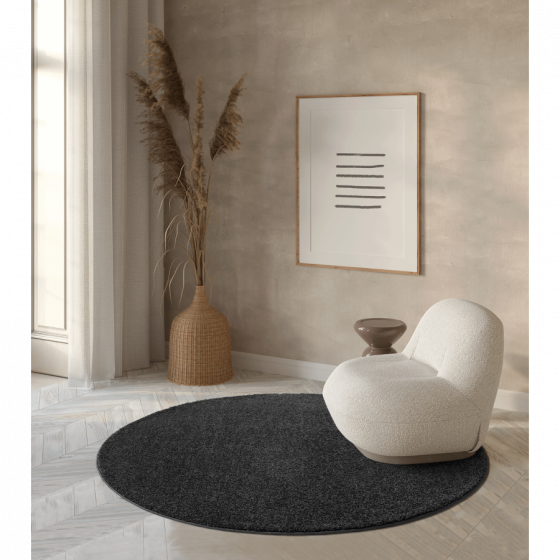 TAPIS ROND FOREST 120x120 cm / 340 96-Anthracite