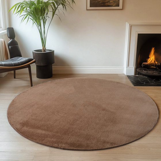 TAPIS ROND JOY 120x120 1400 MOCCA